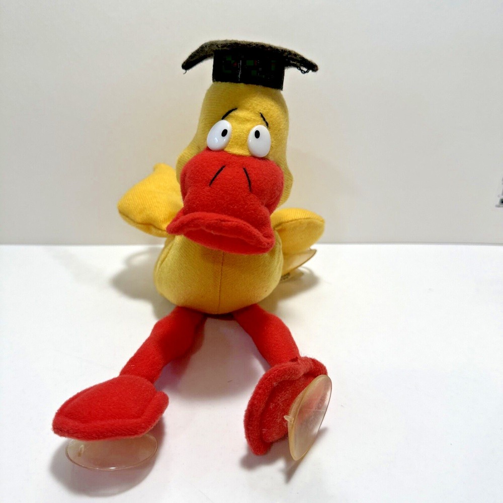 Vintage 1988 Carousel By Guy Yellow Graduation Duck Windshield Plush Suction cup